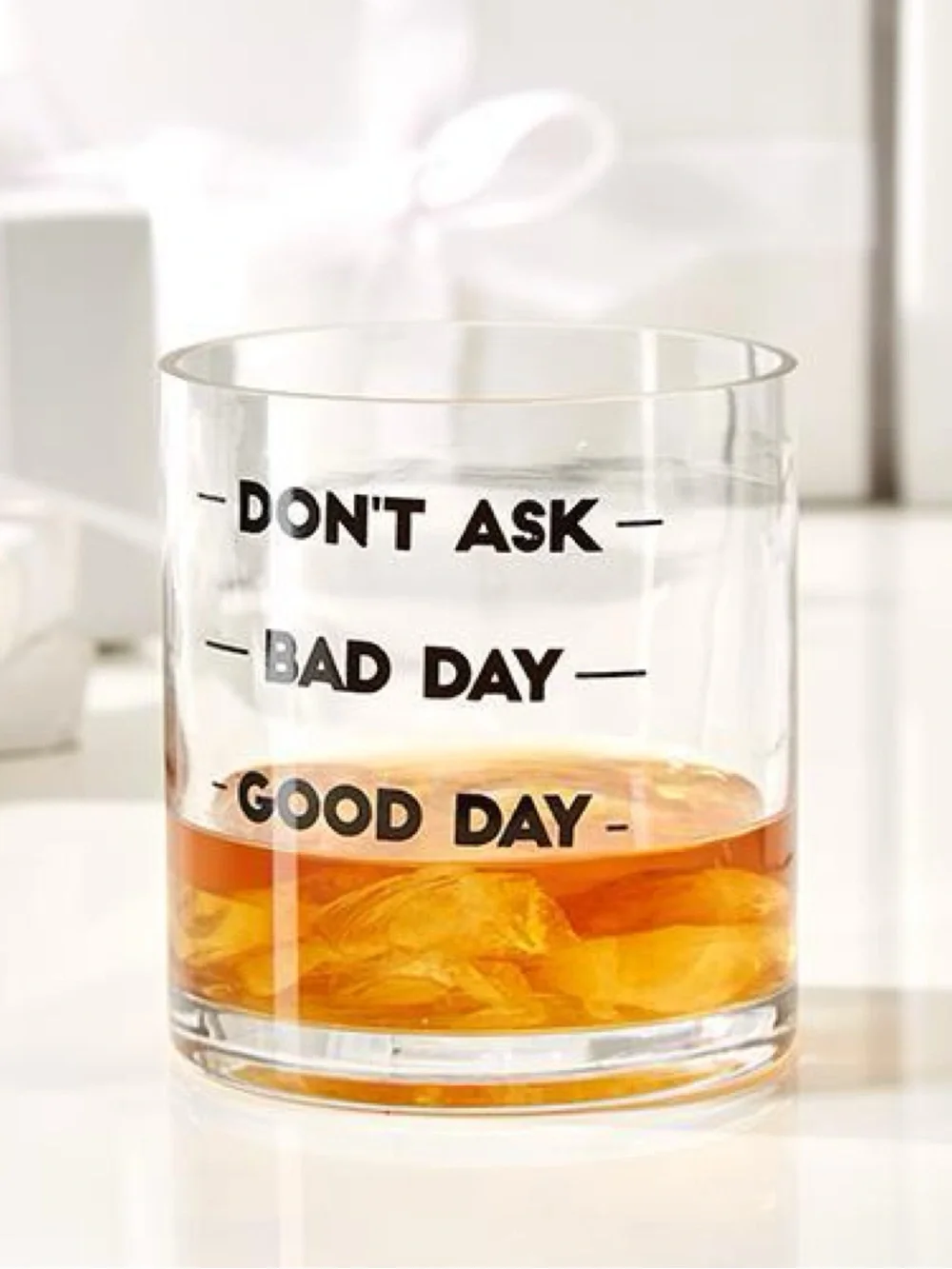 Two's Company Don’t Ask Double Old Fashion Glass